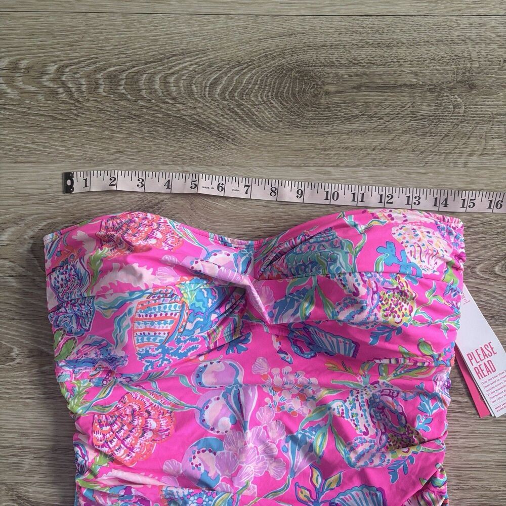 Lilly Pulitzer Flamenco One Piece Swimsuit Shell Me Something Good Size 14 - Picture 9 of 12